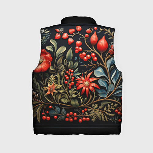 Женский жилет Новогодние ягоды и цветы / 3D-Светло-серый – фото 2