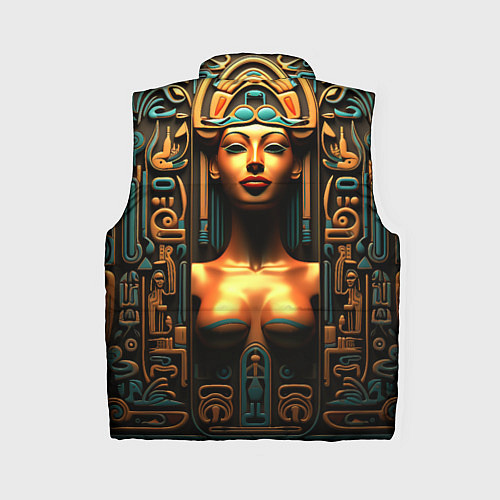 Женский жилет Орнамент в египетском стиле, бюст Нефертити / 3D-Светло-серый – фото 2