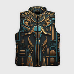 Женский жилет Орнамент в стиле египетской иероглифики, цвет: 3D-черный