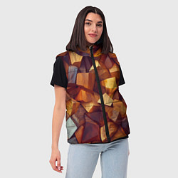 Женский жилет Паттерн камни и кристаллы, цвет: 3D-красный — фото 2