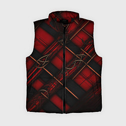 Женский жилет Тёмно-красная диагональная клетка