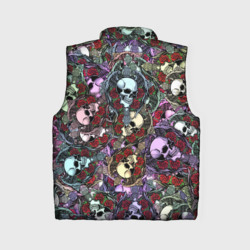 Женский жилет Череп с крыльями паттерн / 3D-Светло-серый – фото 2