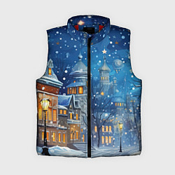 Женский жилет Новогоднее настроение город, цвет: 3D-красный
