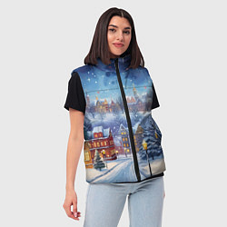 Женский жилет New year city, цвет: 3D-светло-серый — фото 2