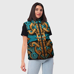 Женский жилет Орнамент в норвежском стиле, цвет: 3D-светло-серый — фото 2