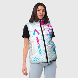 Женский жилет Apex Legends neon gradient style по-вертикали, цвет: 3D-черный — фото 2