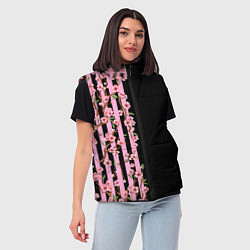 Женский жилет Сакура и полосы, цвет: 3D-светло-серый — фото 2