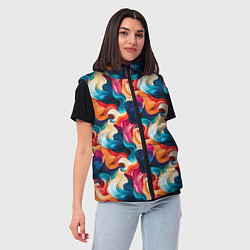 Женский жилет Паттерн абстрактные разноцветные волны, цвет: 3D-светло-серый — фото 2