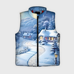 Женский жилет Тропинка в новый год, цвет: 3D-красный