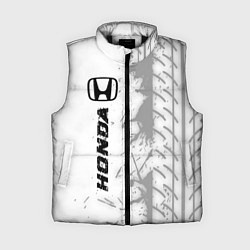 Женский жилет Honda speed на светлом фоне со следами шин по-верт