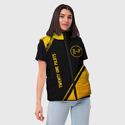 Женский жилет Twenty One Pilots - gold gradient вертикально, цвет: 3D-черный — фото 2