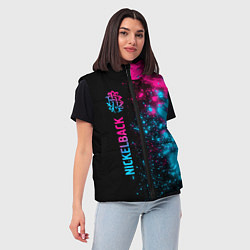 Женский жилет Nickelback - neon gradient по-вертикали, цвет: 3D-черный — фото 2