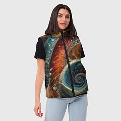 Женский жилет Текстура спираль из кристалов, цвет: 3D-светло-серый — фото 2