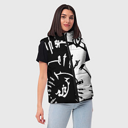 Женский жилет Астарион - знак на спине чб, цвет: 3D-черный — фото 2