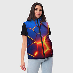 Женский жилет Огненные плиты с разломом, цвет: 3D-красный — фото 2