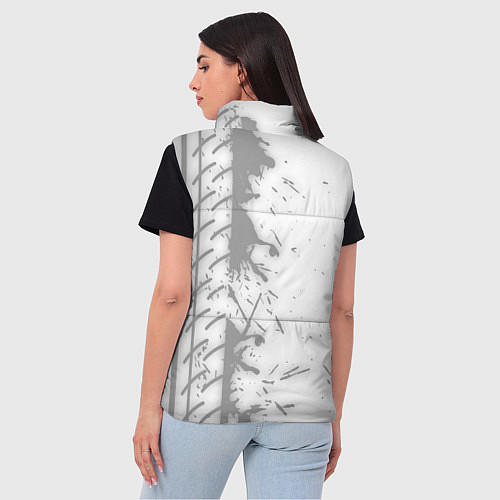 Женский жилет Mini speed на светлом фоне со следами шин по-верти / 3D-Черный – фото 4