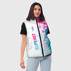 Женский жилет Slipknot neon gradient style по-вертикали, цвет: 3D-черный — фото 2