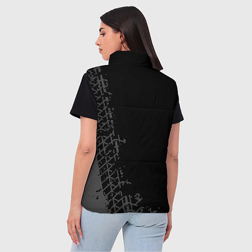 Женский жилет Jeep speed на темном фоне со следами шин по-вертик / 3D-Черный – фото 4