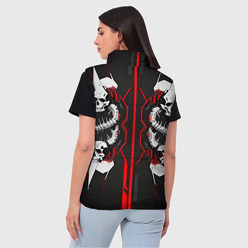 Женский жилет Позвоночные черепа красные / 3D-Красный – фото 4