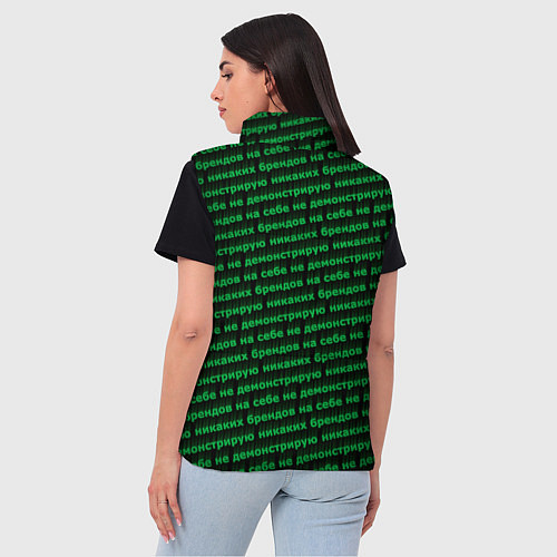 Женский жилет Никаких брендов зелёный / 3D-Светло-серый – фото 4