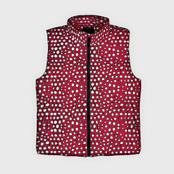 Женский жилет Белые пузырьки на красном фоне, цвет: 3D-красный