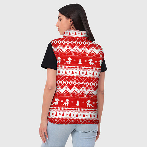 Женский жилет Новогодние драконы / 3D-Черный – фото 4