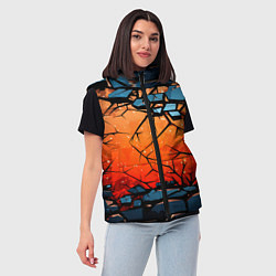 Женский жилет Разлом оранжевых плит, цвет: 3D-красный — фото 2