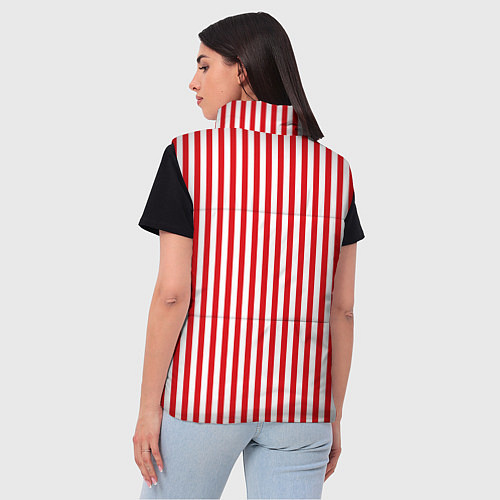 Женский жилет Красная полоса / 3D-Черный – фото 4