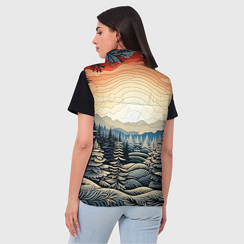 Женский жилет Искрящиеся снежинки в вальсе волшебства / 3D-Черный – фото 4