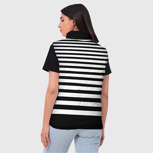 Женский жилет Силуэт на чёрно белом полосы / 3D-Красный – фото 4