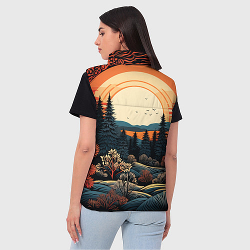 Женский жилет Мерцание праздника новогодний орнамент / 3D-Черный – фото 4