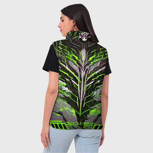 Женский жилет Киберпанк доспех зелёный / 3D-Черный – фото 4