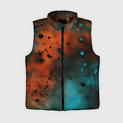 Женский жилет Акварельные брызги в оранжевом, цвет: 3D-черный