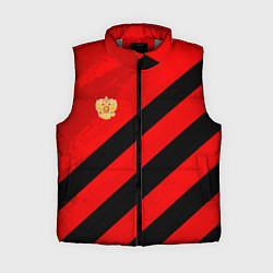 Женский жилет Герб РФ - красная абстракция, цвет: 3D-светло-серый
