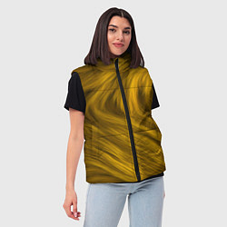 Женский жилет Текстура желтой шерсти, цвет: 3D-черный — фото 2