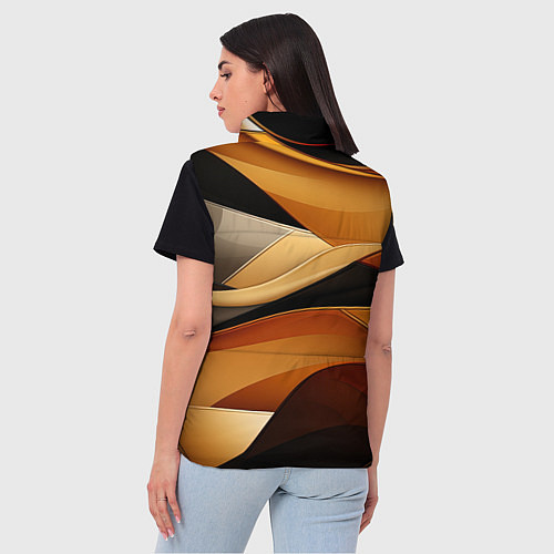 Женский жилет Желтая и черная абстракция / 3D-Светло-серый – фото 4