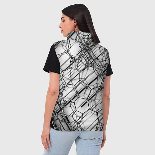 Женский жилет Зеркальные узоры / 3D-Черный – фото 4