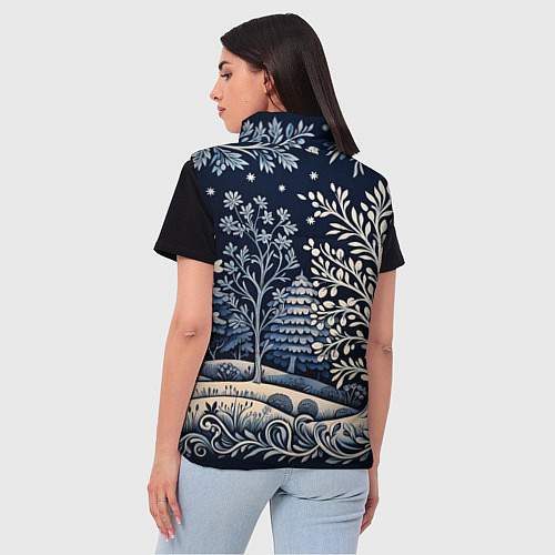 Женский жилет Ледяные узоры нового года / 3D-Светло-серый – фото 4