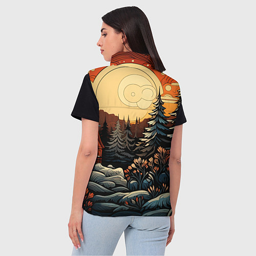 Женский жилет Волшебная роспись / 3D-Красный – фото 4