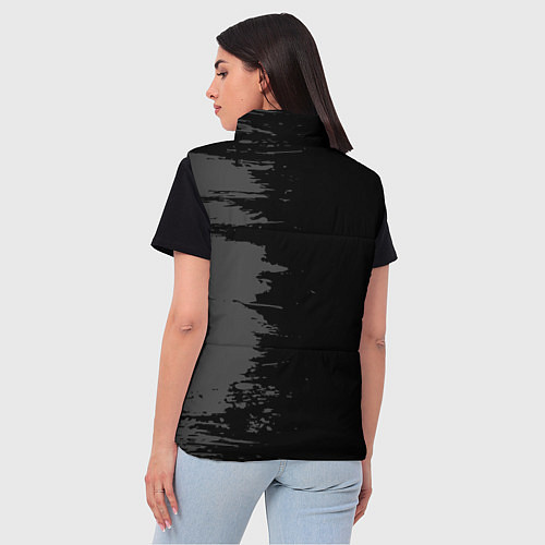 Женский жилет Poppy Playtime glitch на темном фоне по-вертикали / 3D-Черный – фото 4