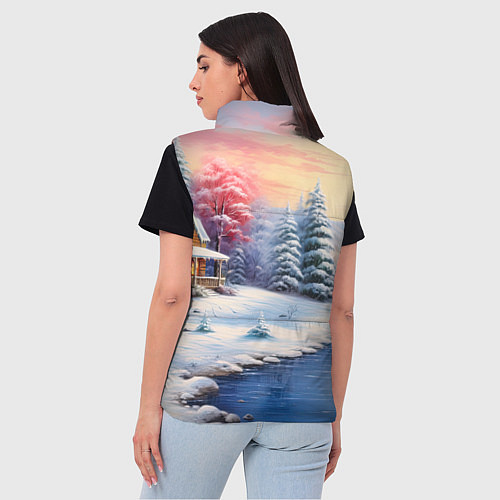 Женский жилет Сказочная метель подарков / 3D-Красный – фото 4