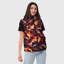 Женский жилет Бурлящая лава, цвет: 3D-красный — фото 2
