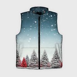 Женский жилет Волшебство зимней природы иней на деревьях