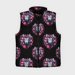 Женский жилет Портрет зебры, цвет: 3D-черный