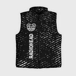 Женский жилет Radiohead glitch на темном фоне по-вертикали