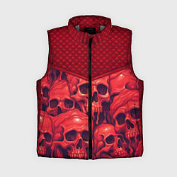 Женский жилет Расплавленные красные черепа, цвет: 3D-светло-серый