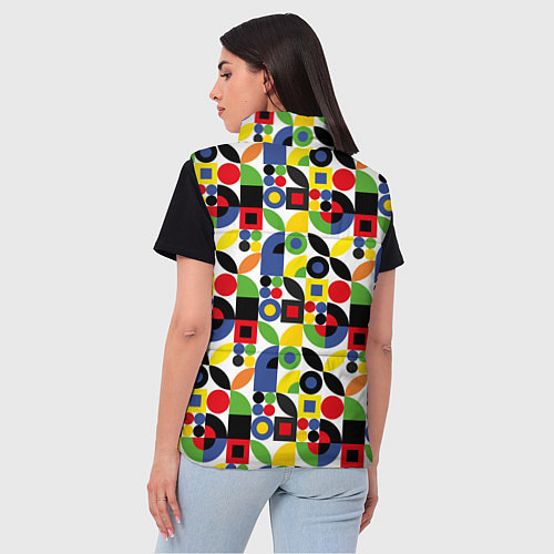 Женский жилет Паттерн из геометрических фигур / 3D-Черный – фото 4