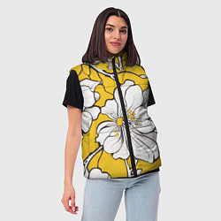 Женский жилет Японский паттерн цветов, цвет: 3D-черный — фото 2