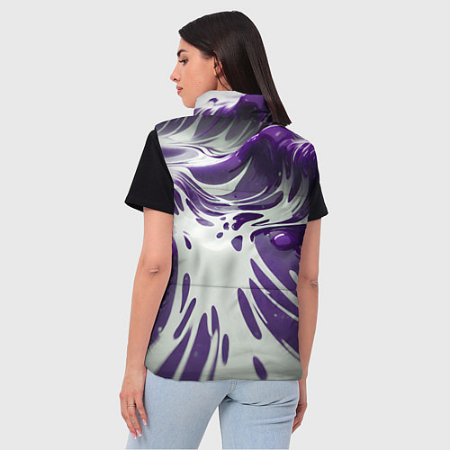 Женский жилет Бело-фиолетовая краска / 3D-Черный – фото 4