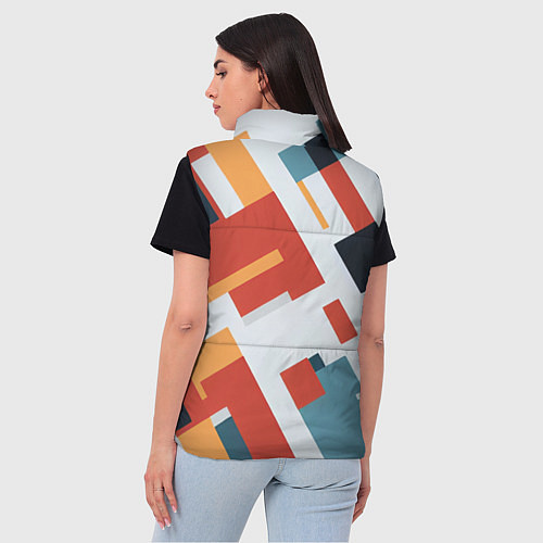 Женский жилет Геометрический узор - нейросеть / 3D-Светло-серый – фото 4